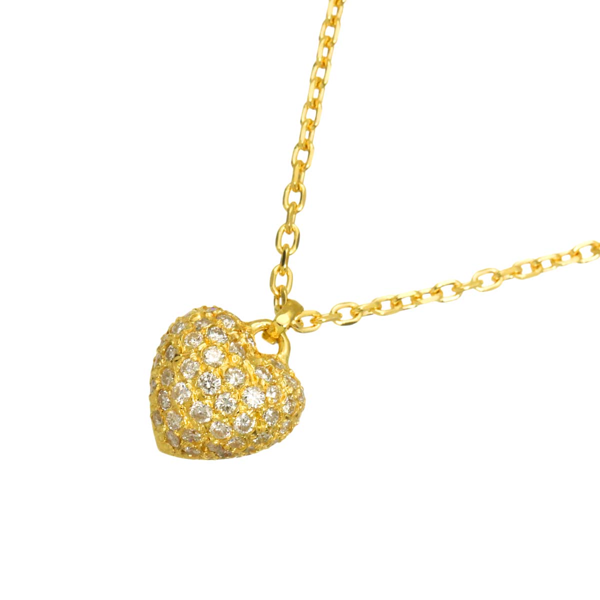 Diamond 0.41ct Heart Necklace 18K Yellow Gold 750