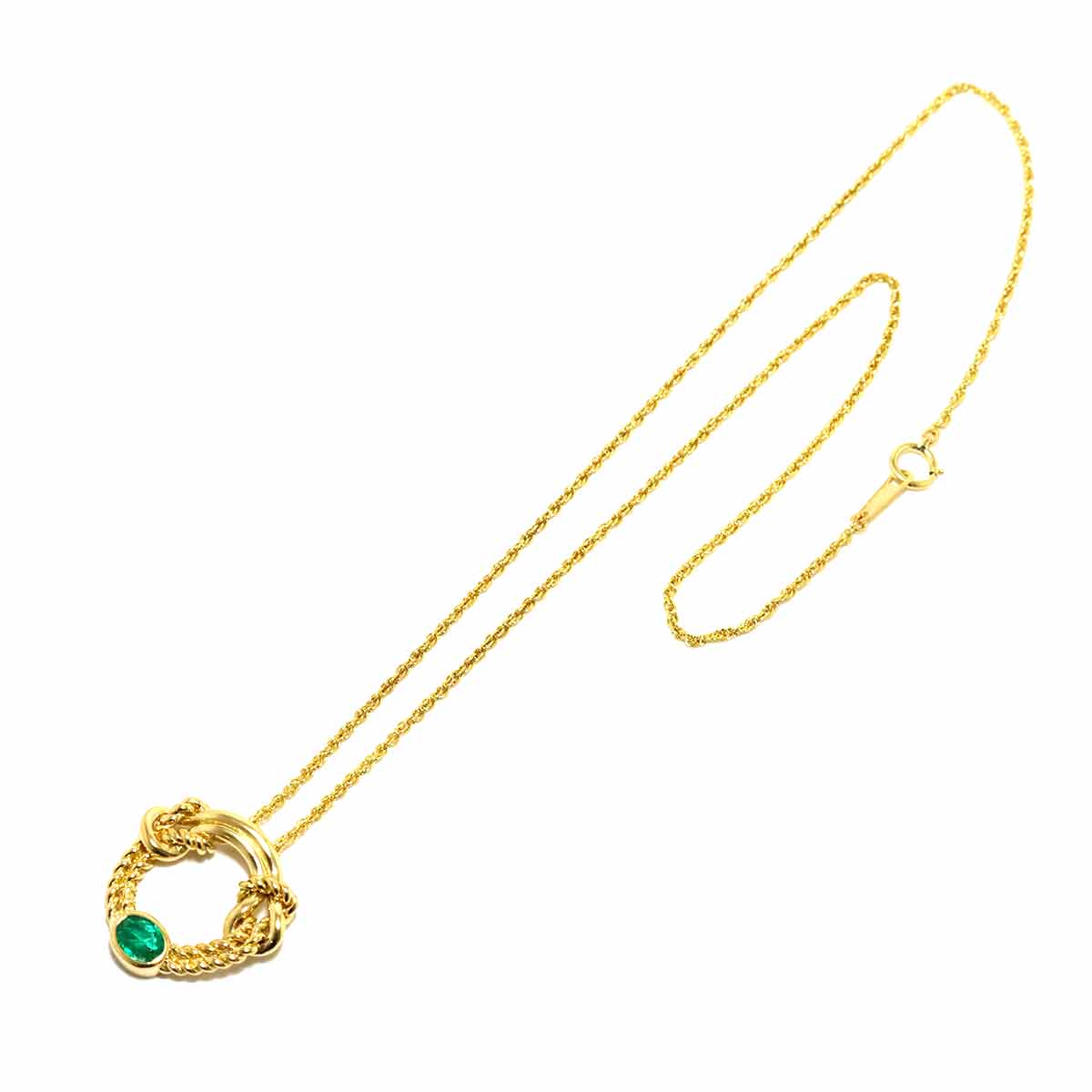 Emerald 0.33ct Necklace K18 18K YG 750