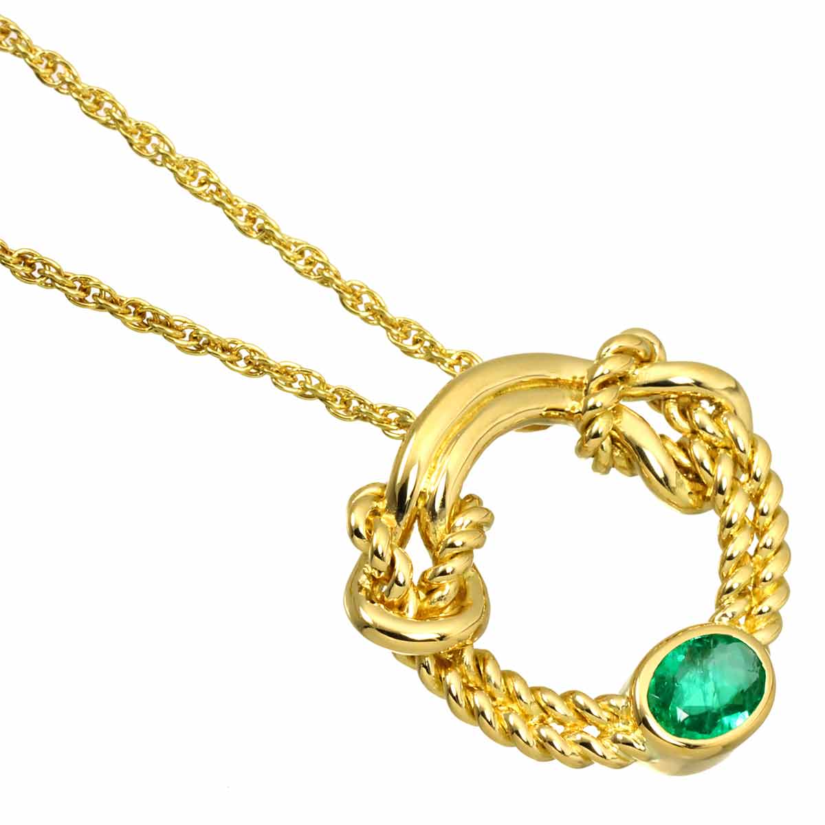 Emerald 0.33ct Necklace K18 18K YG 750