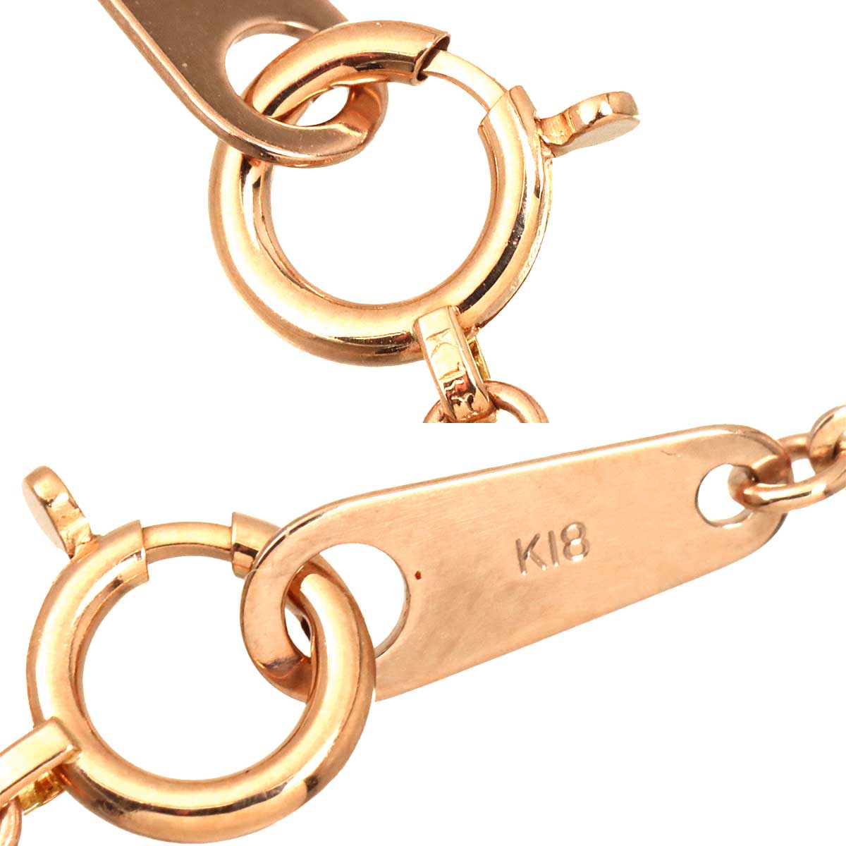 Dog tags Diamond Necklace 18K Pink Gold 750
