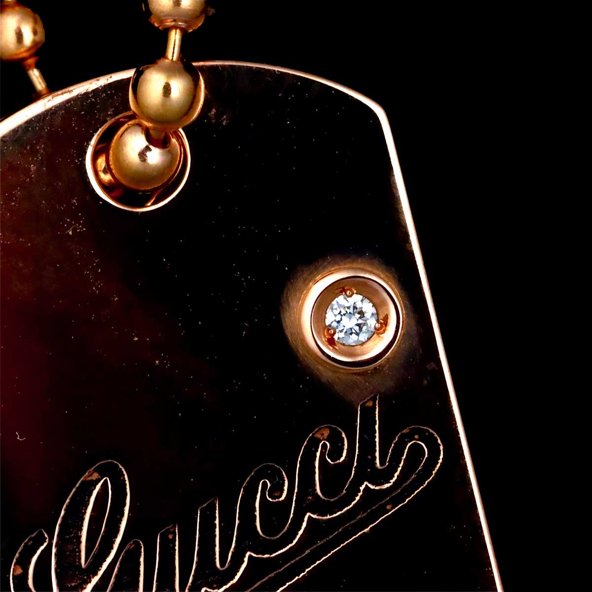Dog tags Diamond Necklace 18K Pink Gold 750