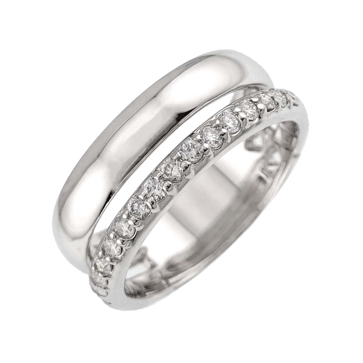 Diamond 0.27ct Ring 18K WG 750 Size5-5.25(US)