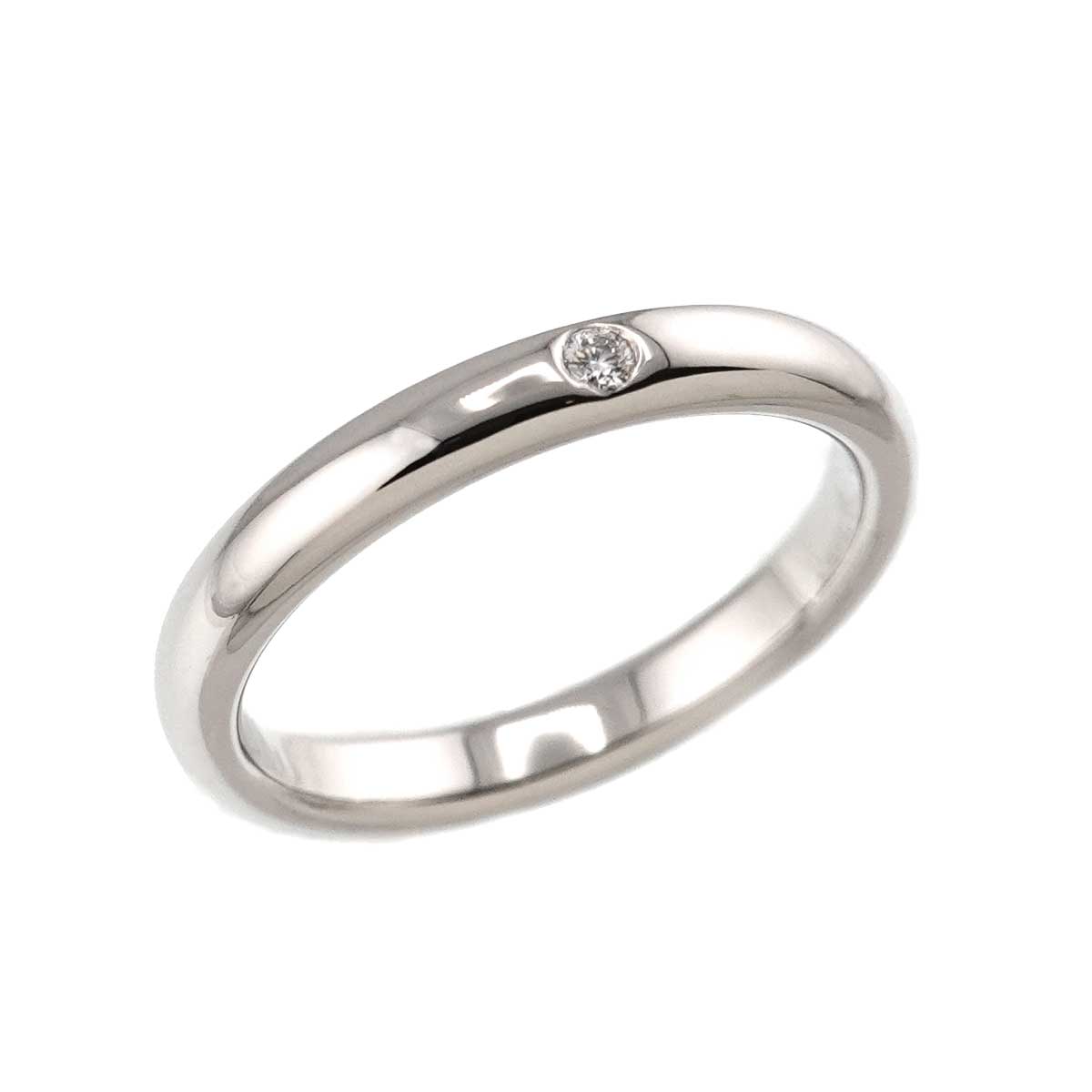 Stacking Band Ring Diamond 1P Platinum Size4.75-5(US)