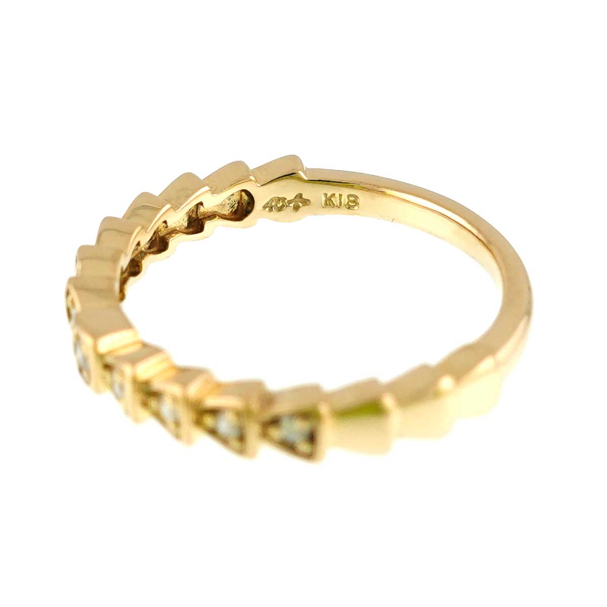 Diamond Ring 18K Yellow Gold 750 Size4.5(US)