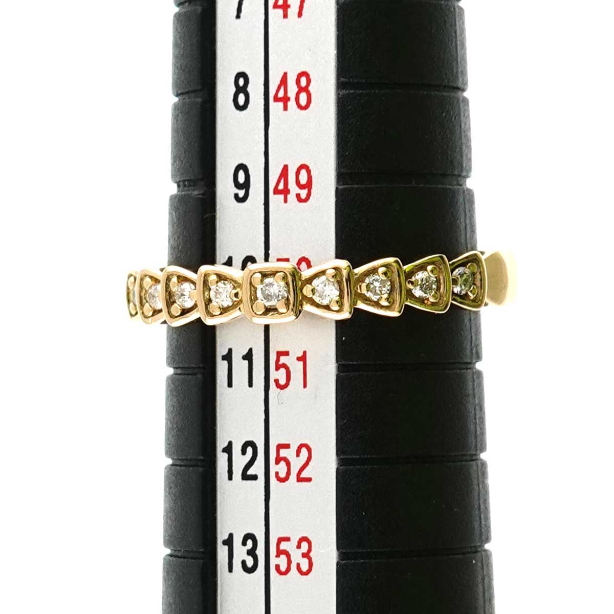 Diamond Ring 18K Yellow Gold 750 Size4.5(US)