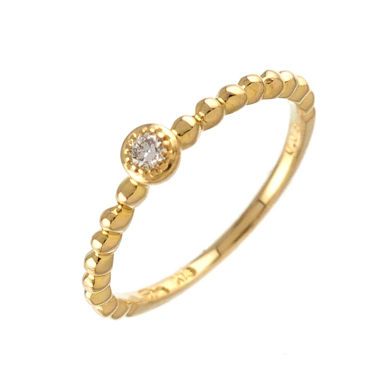 Diamond 0.03ct Ring 18K YG 750 Size3.75(US)