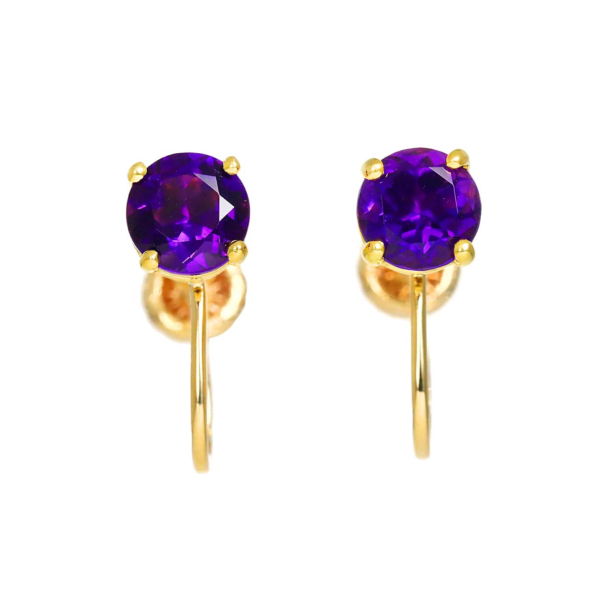 Amethyst Earrings 18K 14K Yellow Gold 750 585