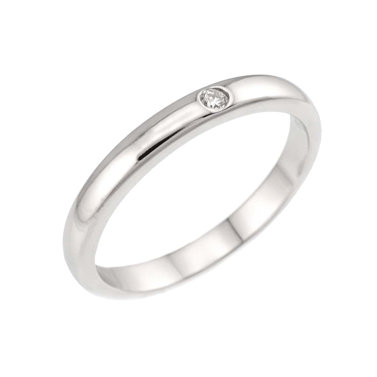 Stacking Band Ring Diamond 1P Platinum Size6(US)