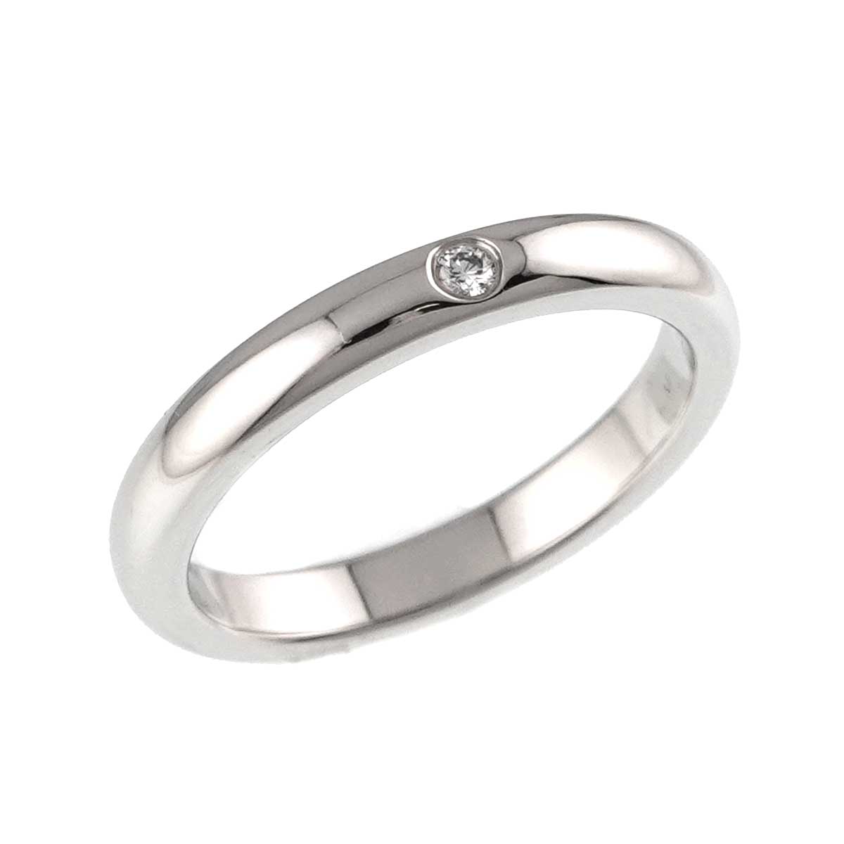 Stacking Band Ring Diamond 1P Platinum Size4.75-5(US)