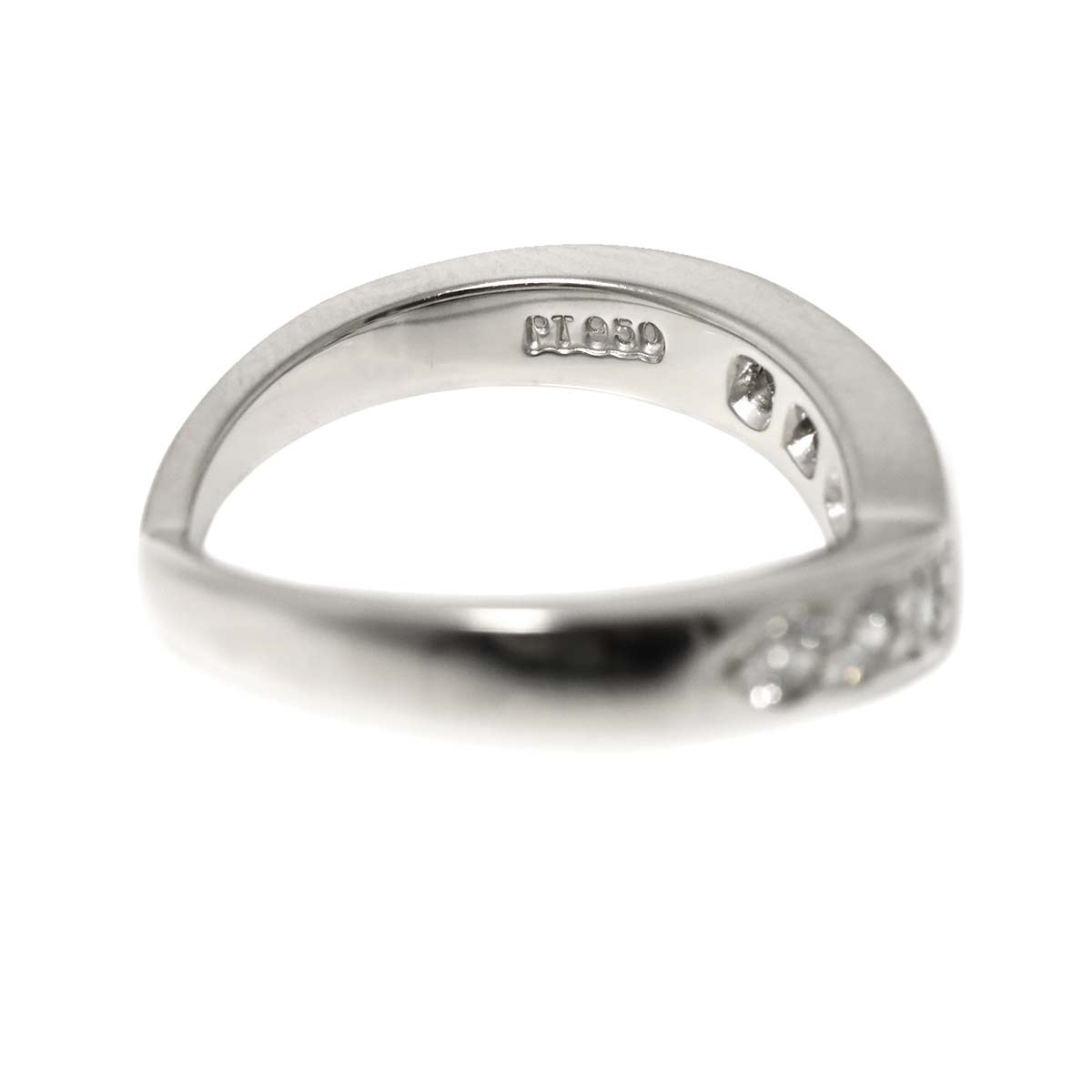 V Band Diamond Ring Platinum size4.5(US)