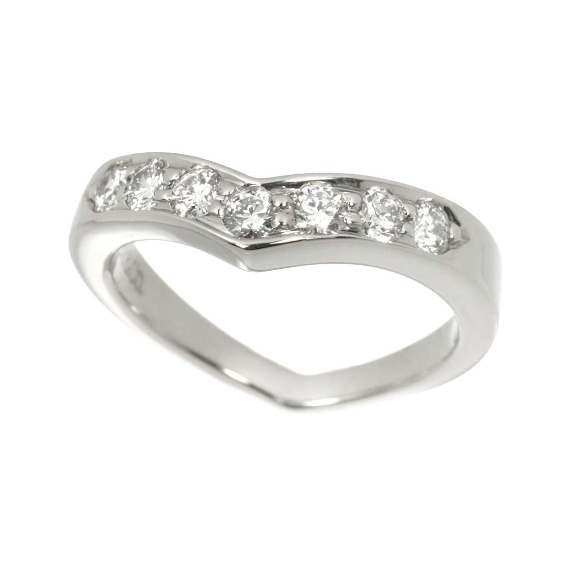 V Band Diamond Ring Platinum size4.5(US)