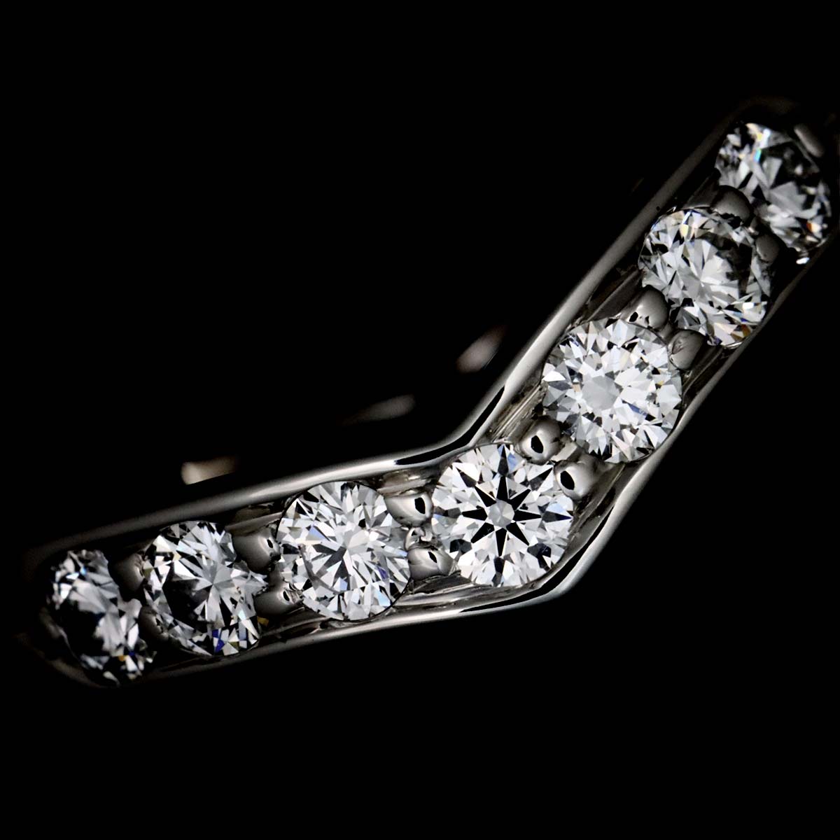 V Band Diamond Ring Platinum size4.5(US)