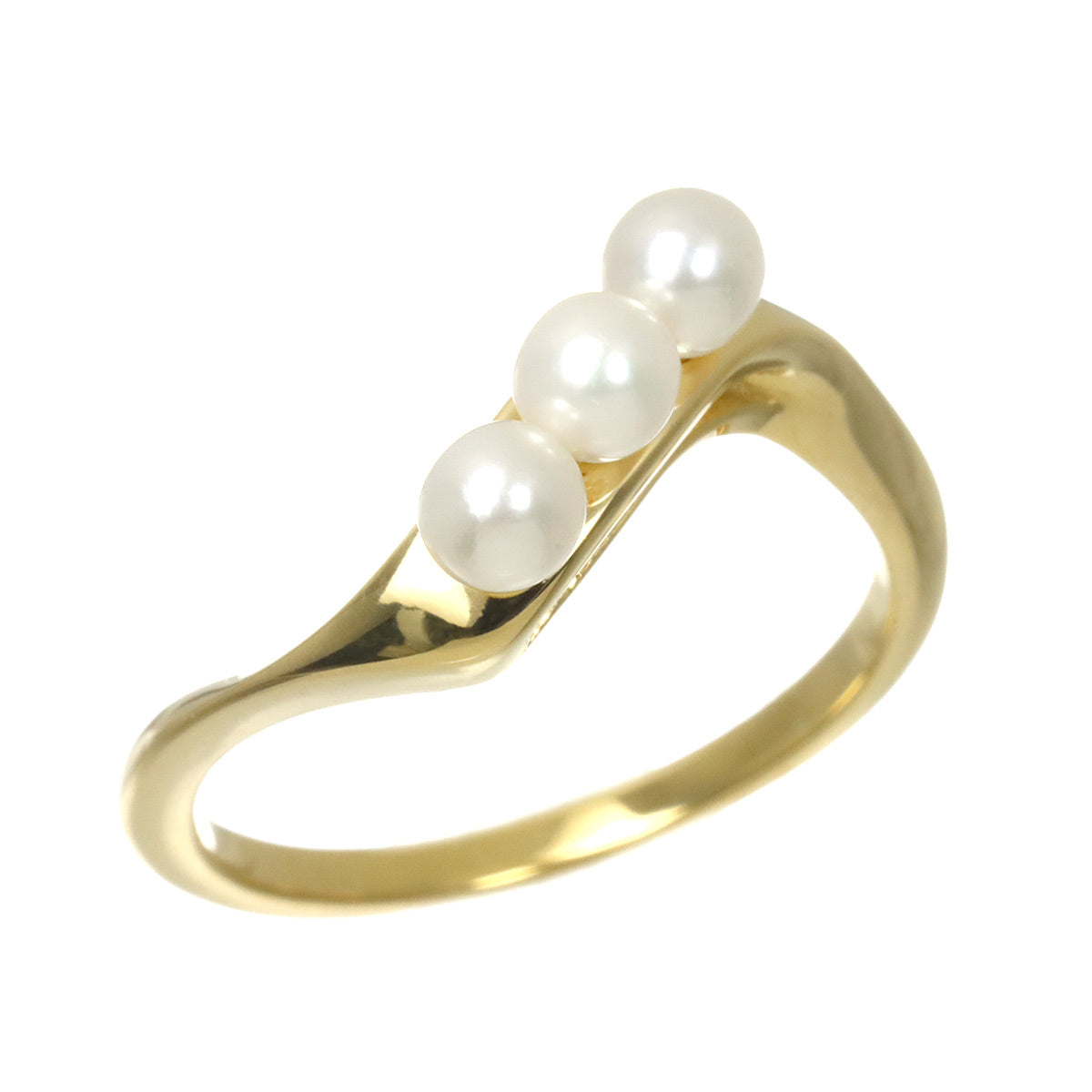Baby Pearl 3.5mm Ring 18K YG 750 size5.5-5.75(US)