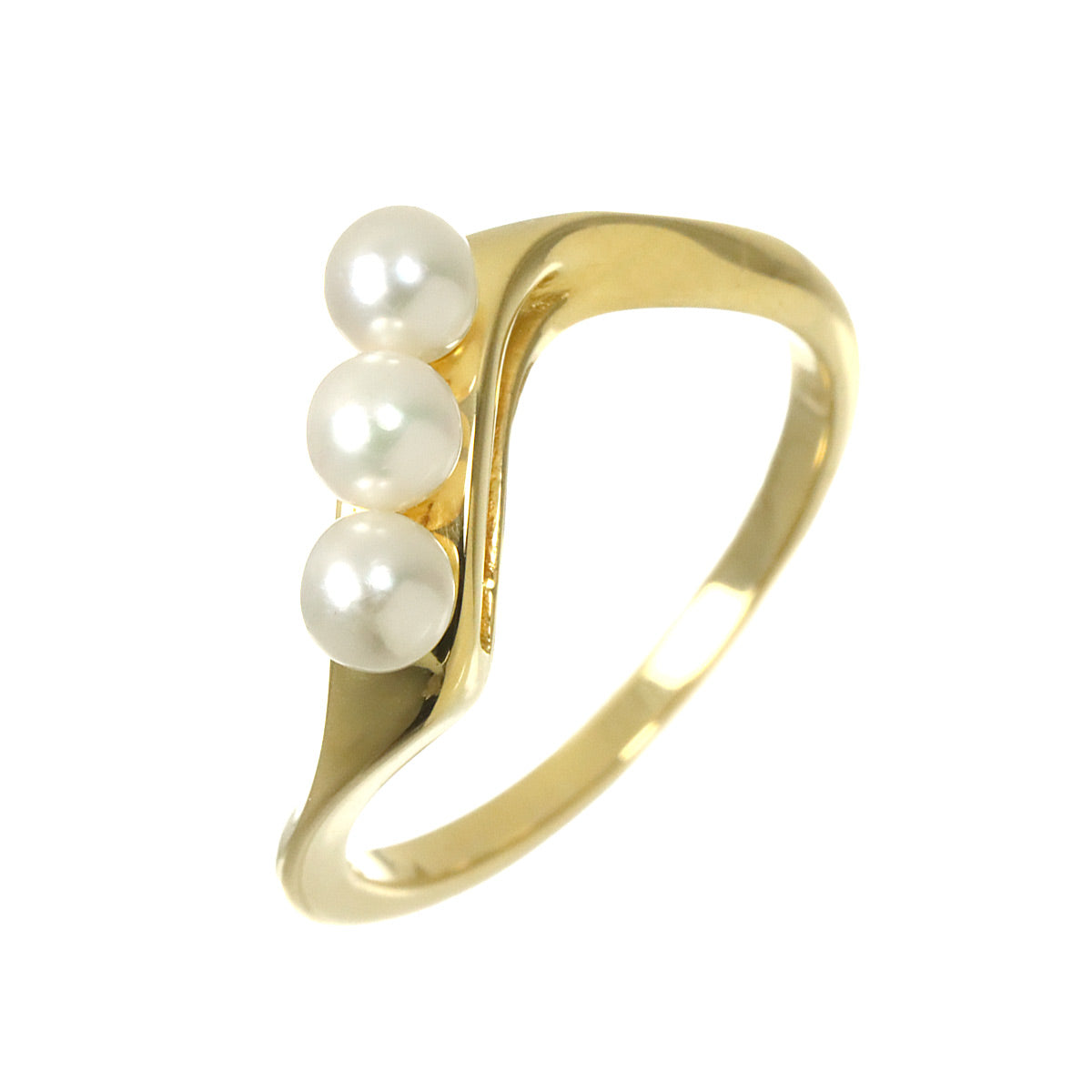 Baby Pearl 3.5mm Ring 18K YG 750 size5.5-5.75(US)