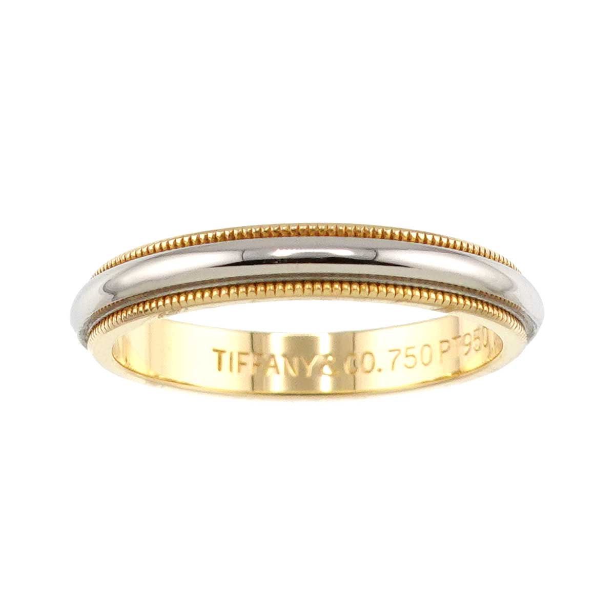 Milgrain Band Ring 18K 750 YG Platinum Size8.75(US)