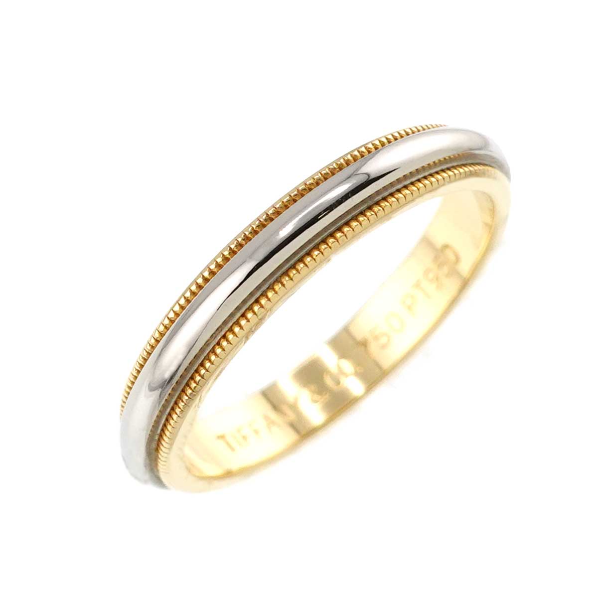 Milgrain Band Ring 18K 750 YG Platinum Size8.75(US)