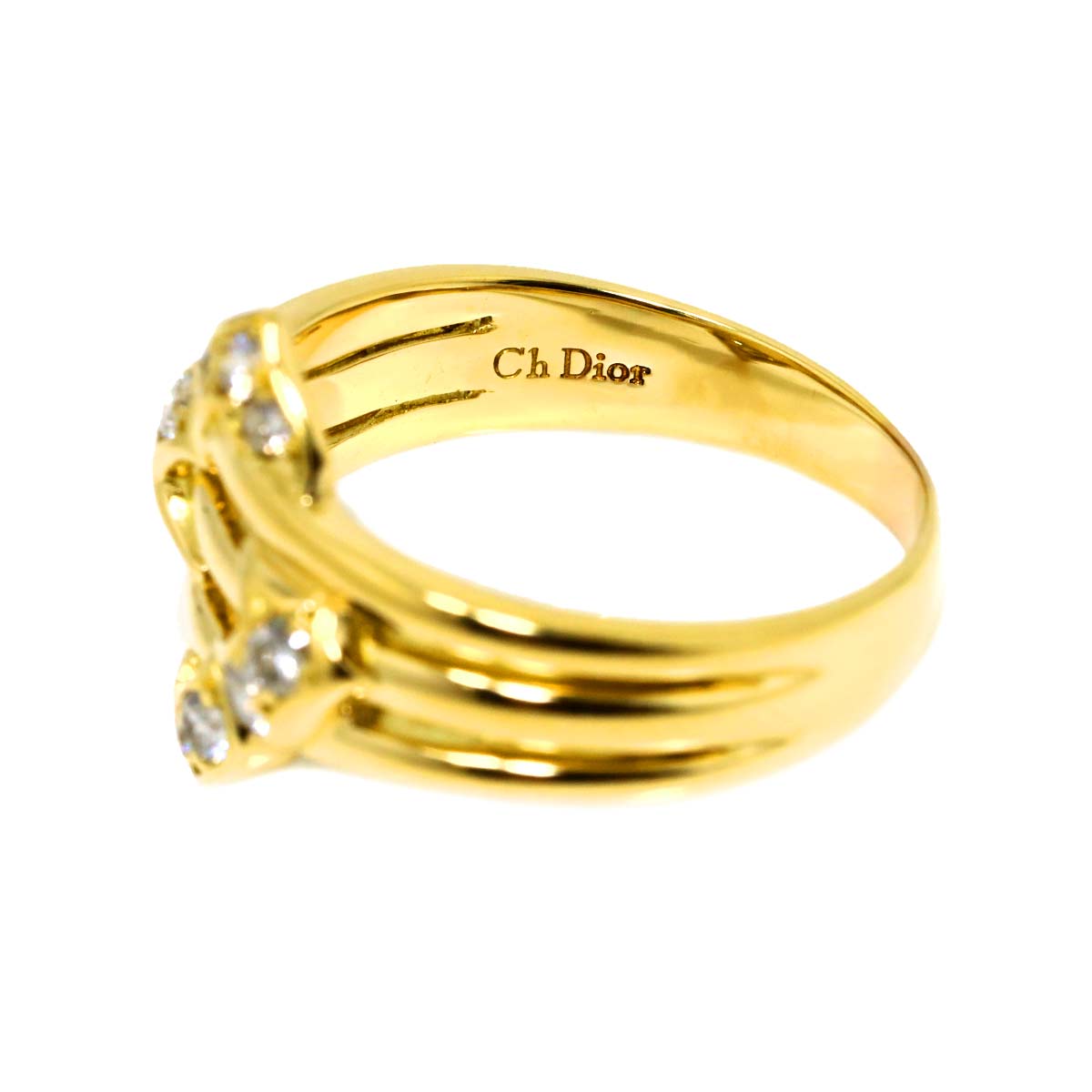 Diamond Ring 18K YG 750 size7.25(US)