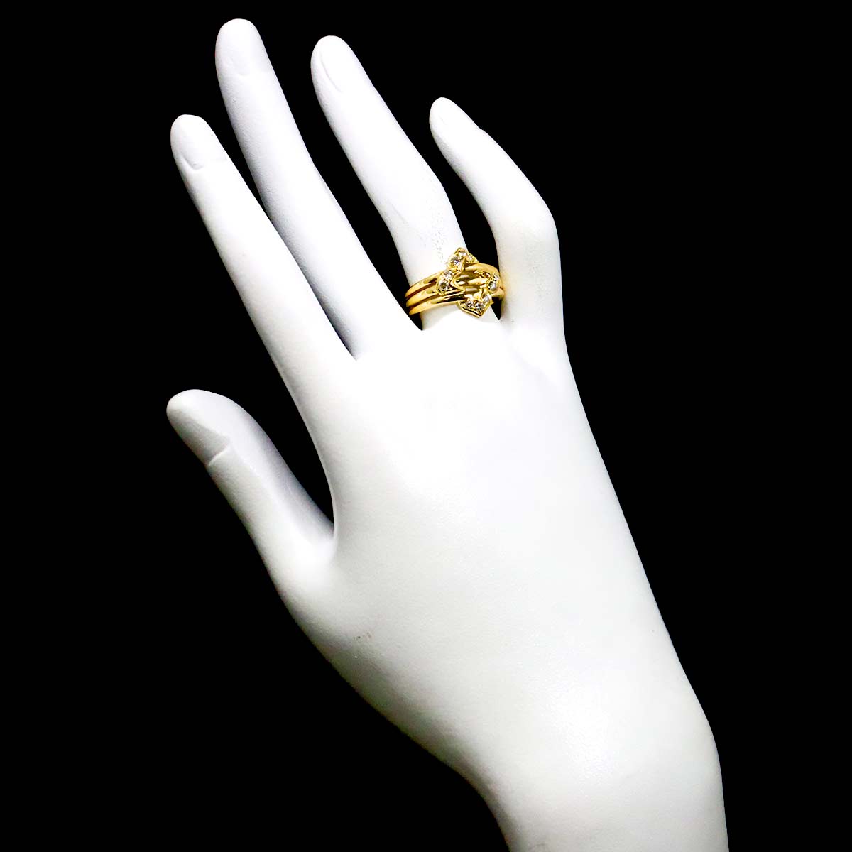 Diamond Ring 18K YG 750 size7.25(US)