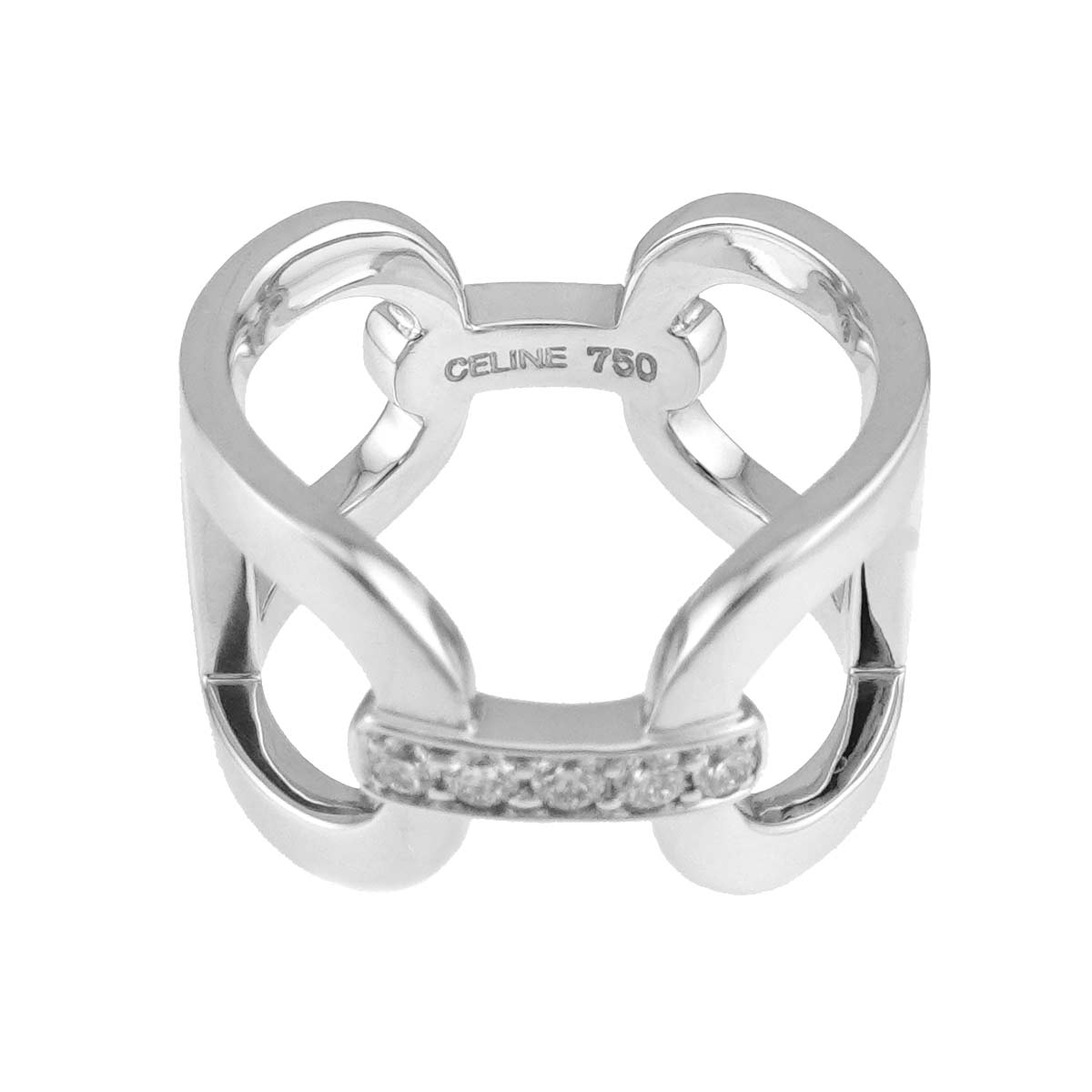 Diamond Ring K18 White Gold 750 Size6.5-6.75(US)