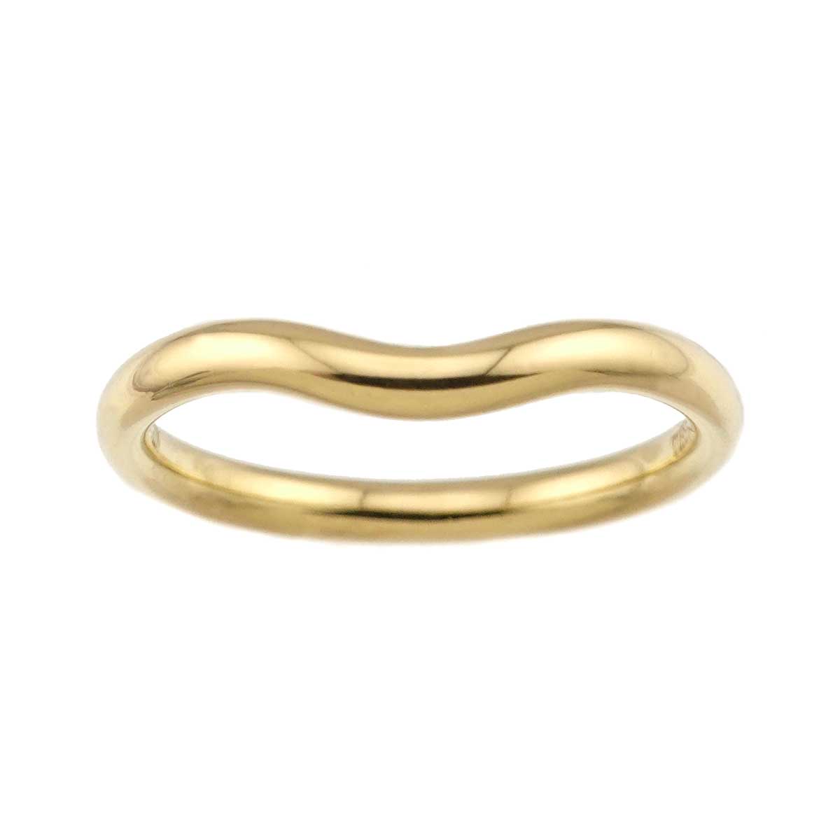 Curved Band Ring 18K Yellow Gold 750 size5.25-5.5(US)