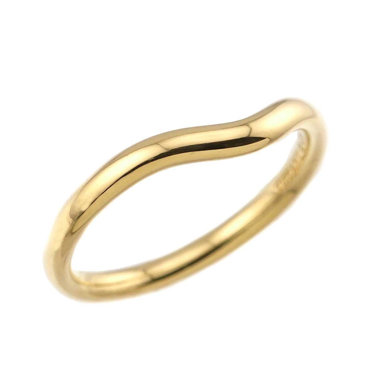 Curved Band Ring 18K Yellow Gold 750 size5.25-5.5(US)