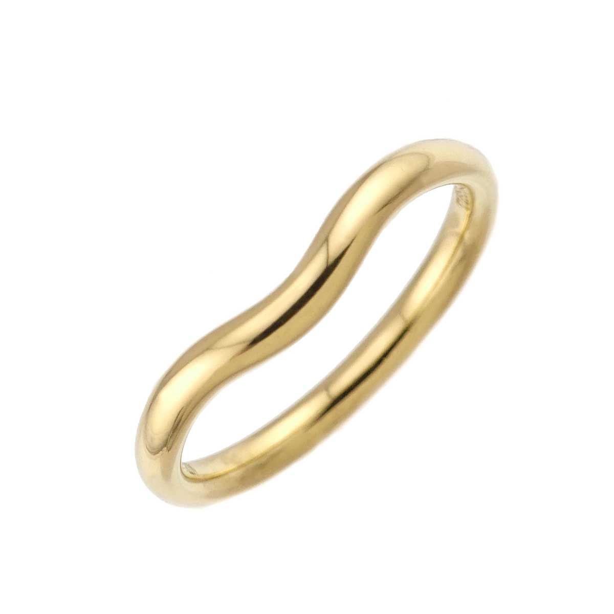 Curved Band Ring 18K Yellow Gold 750 size5.25-5.5(US)