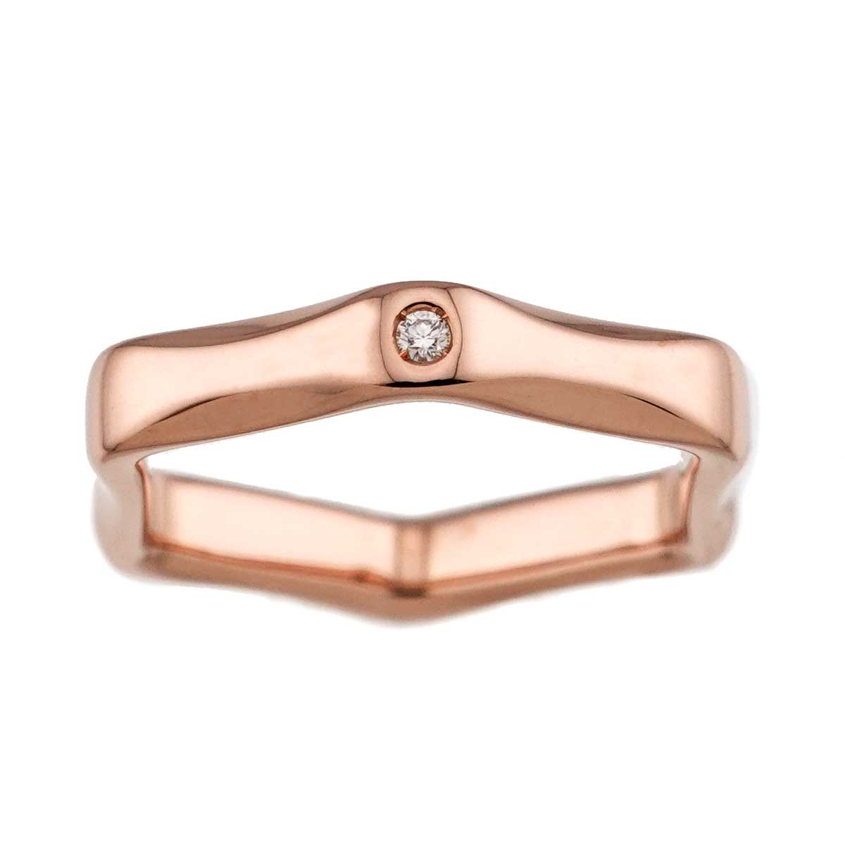 LABELLO Diamond 0.01ct Ring 18K Pink Gold 750 Size5.25(US)