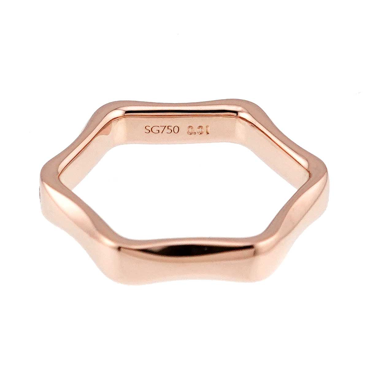 LABELLO Diamond 0.01ct Ring 18K Pink Gold 750 Size5.25(US)