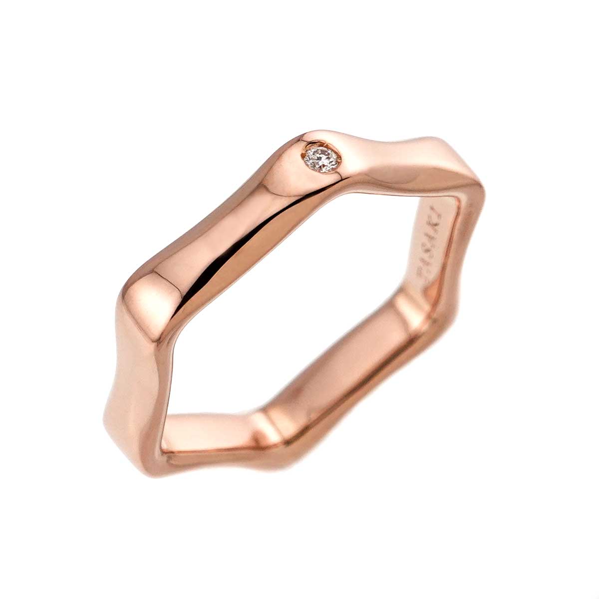 LABELLO Diamond 0.01ct Ring 18K Pink Gold 750 Size5.25(US)