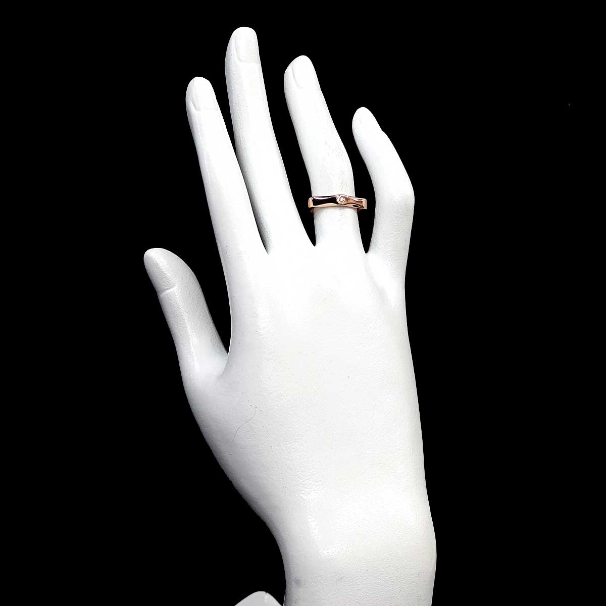 LABELLO Diamond 0.01ct Ring 18K Pink Gold 750 Size5.25(US)