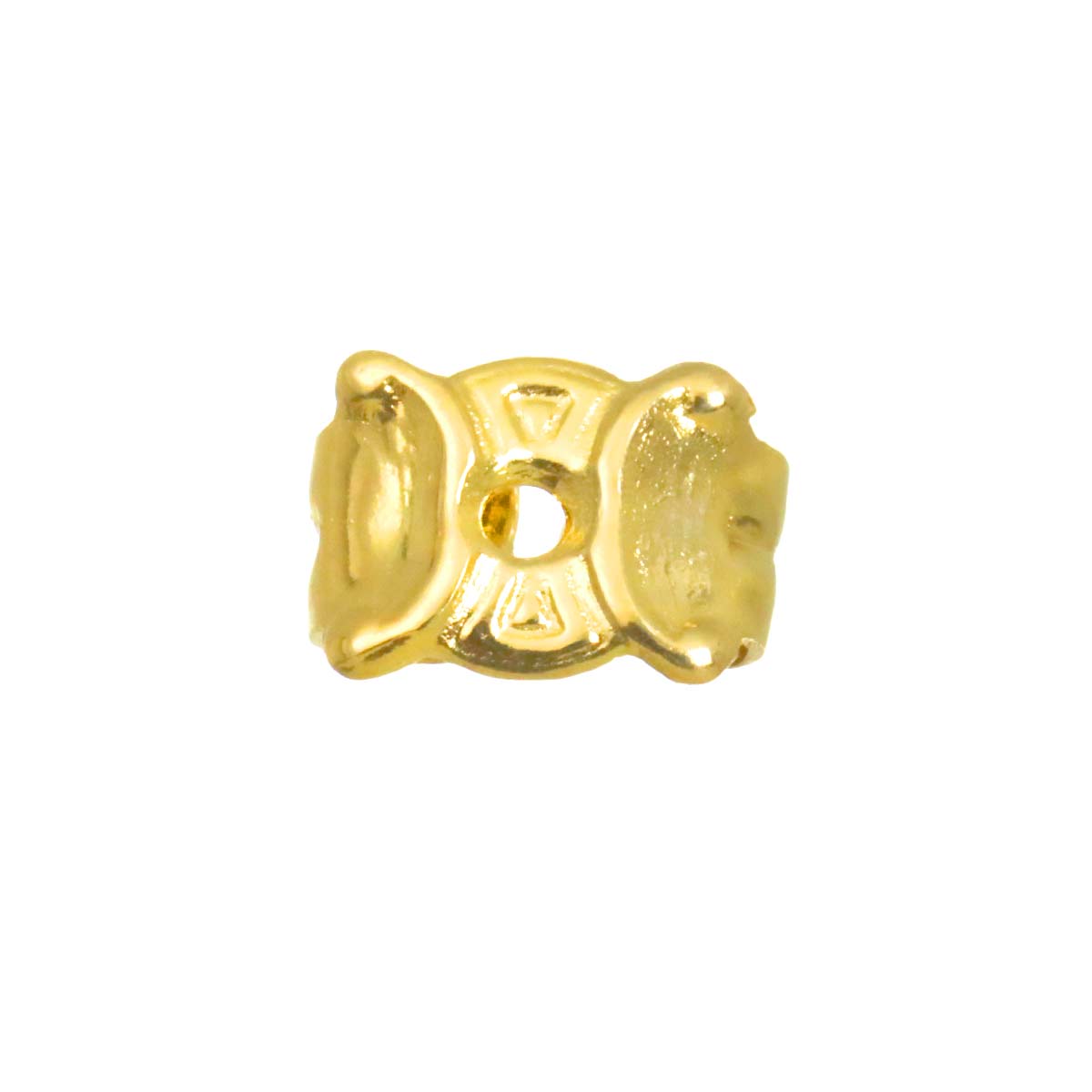 Circle Earrings Pierced 18K K18 YG 750