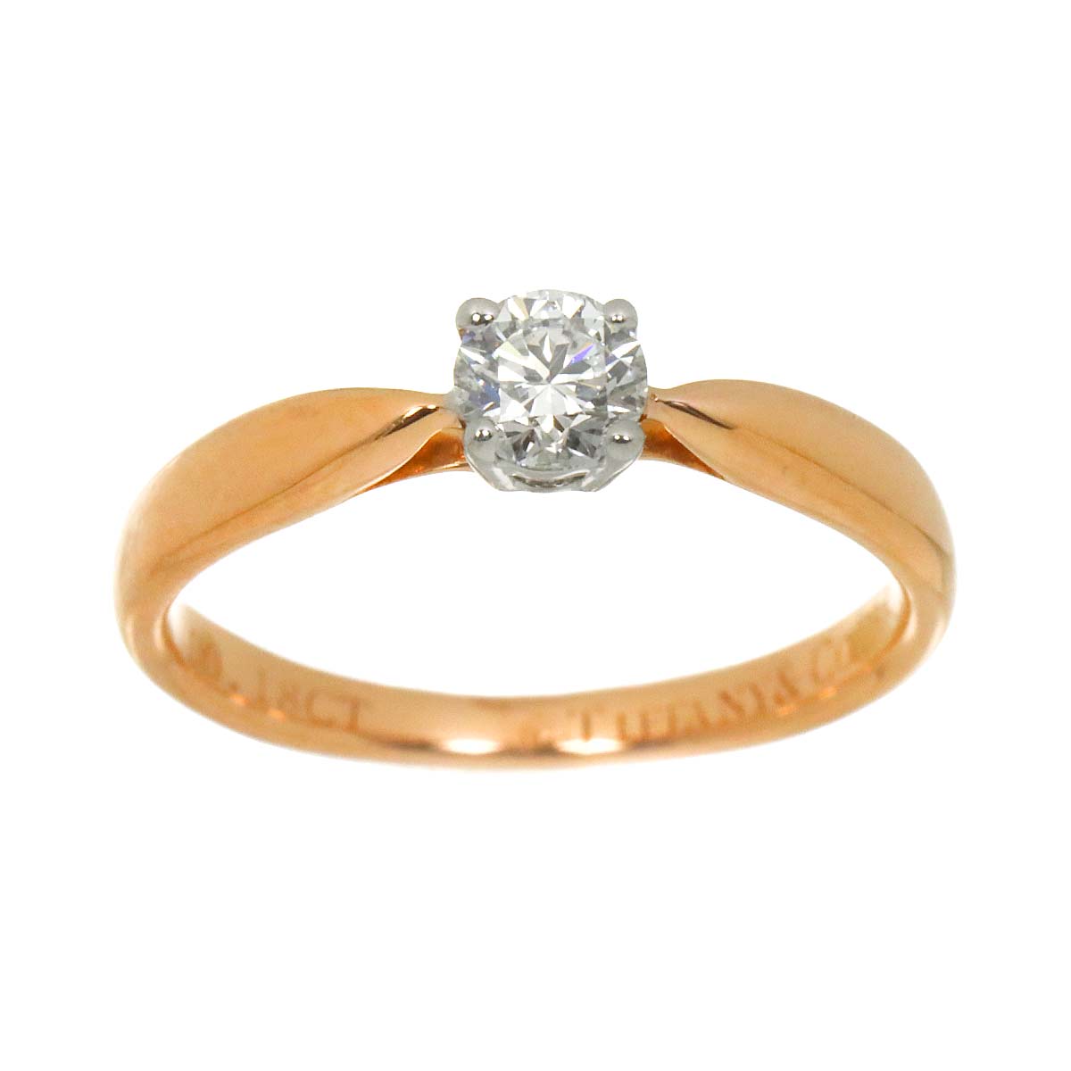 Harmony Diamond 0.18ct Ring Pt 18K PG 750 Size2.25-2.5(US)