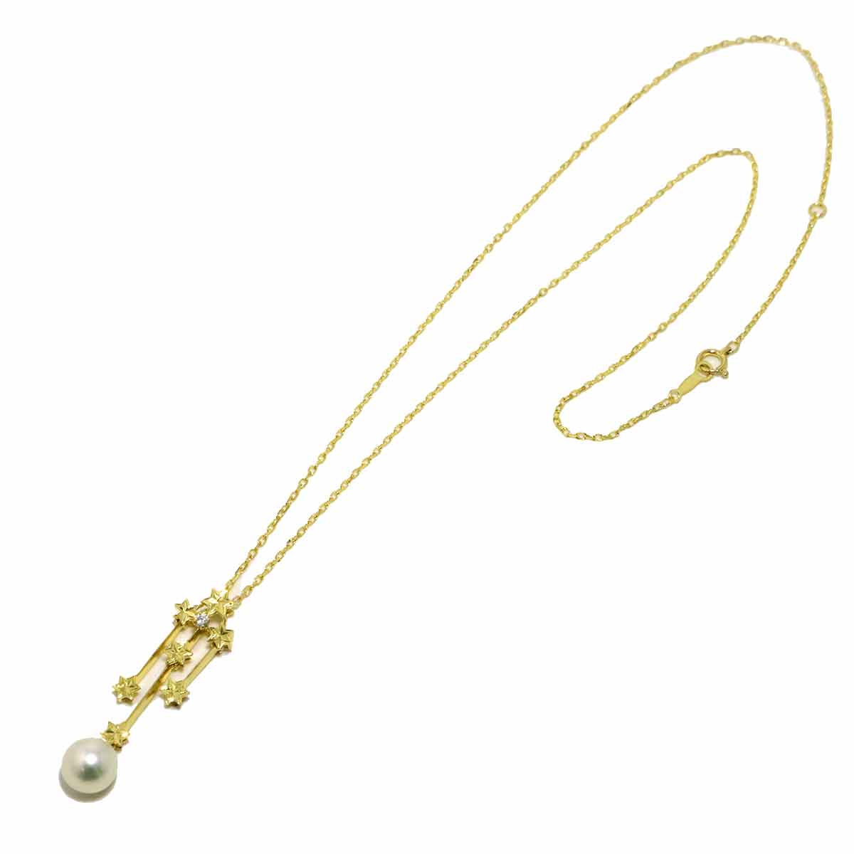 Akoya Pearl 7.8mm Diamond Necklace 18K YG 750