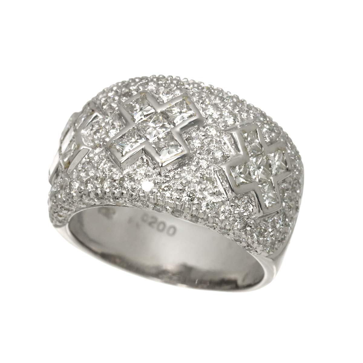 Diamond 2.00ct Ring 18K WG 750 Size5.5-5.75(US)
