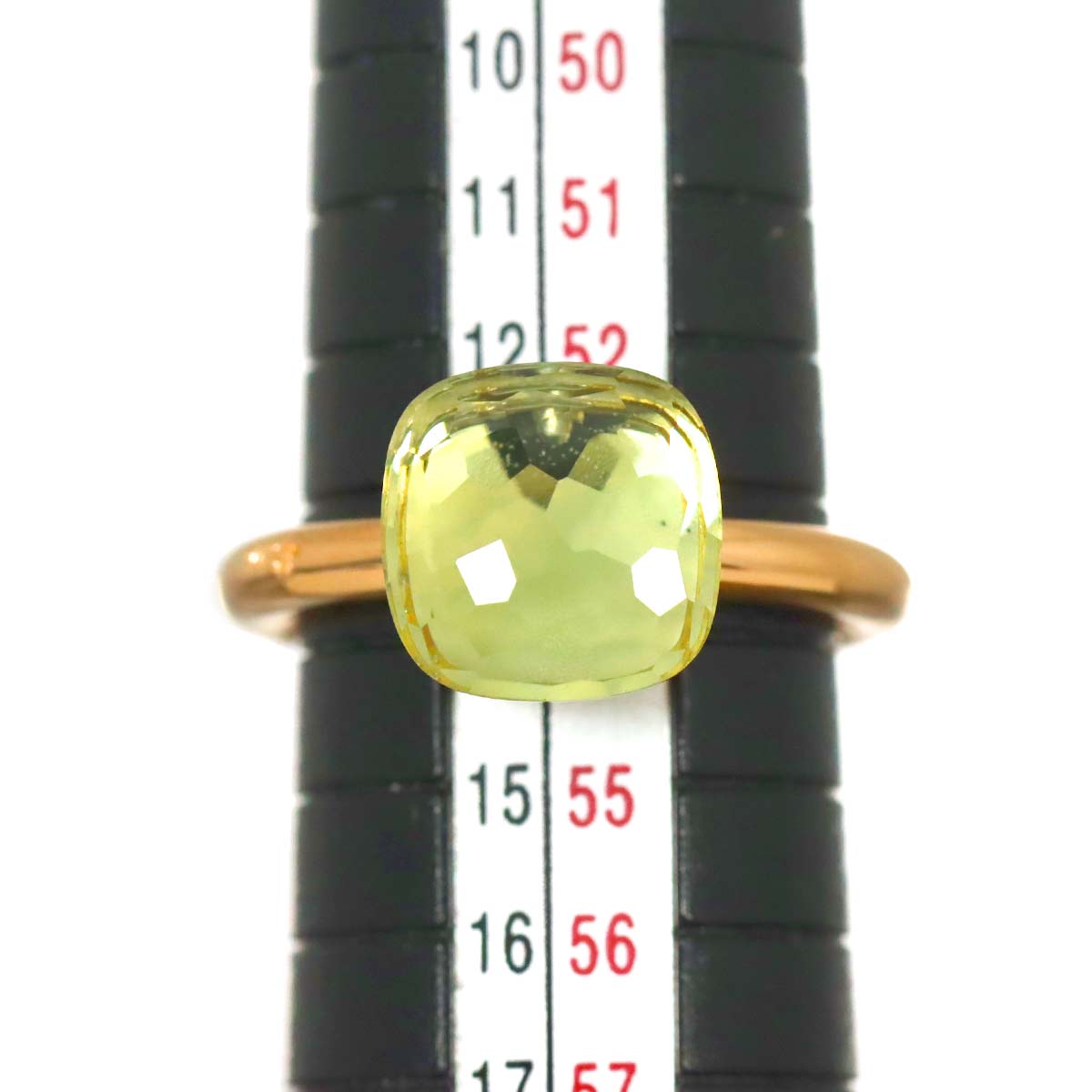 Quartz Ring 18K PG WG 750 size6.5-6.75(US)
