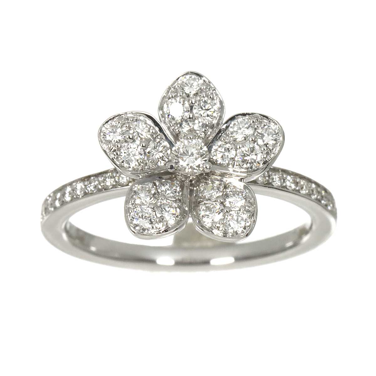 Wildflower Diamond Ring 18K WG 750 size5.75-6(US)