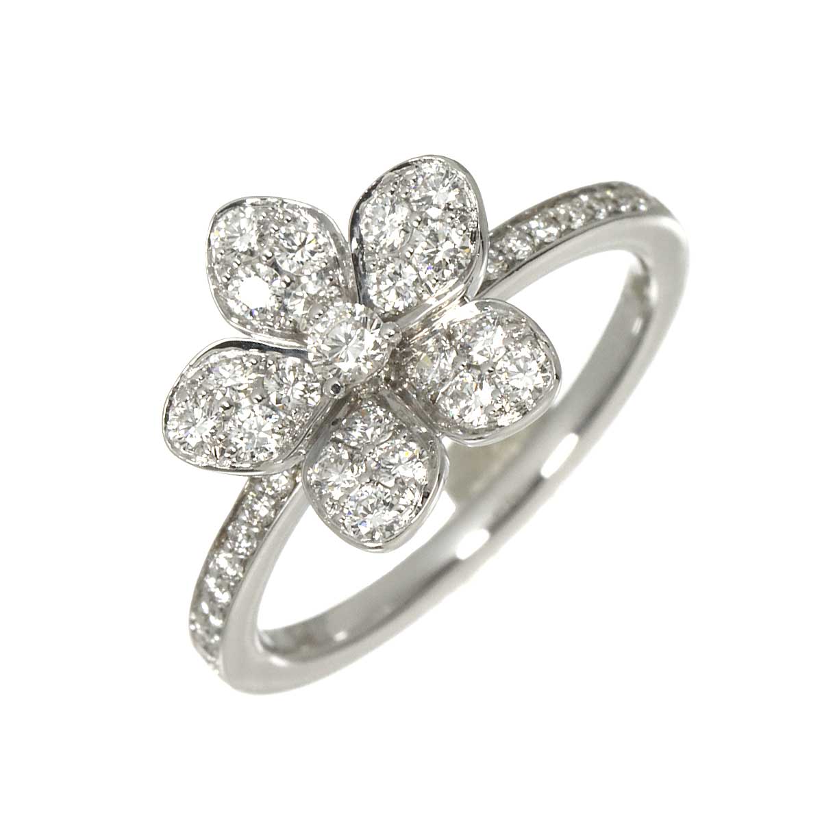 Wildflower Diamond Ring 18K WG 750 size5.75-6(US)