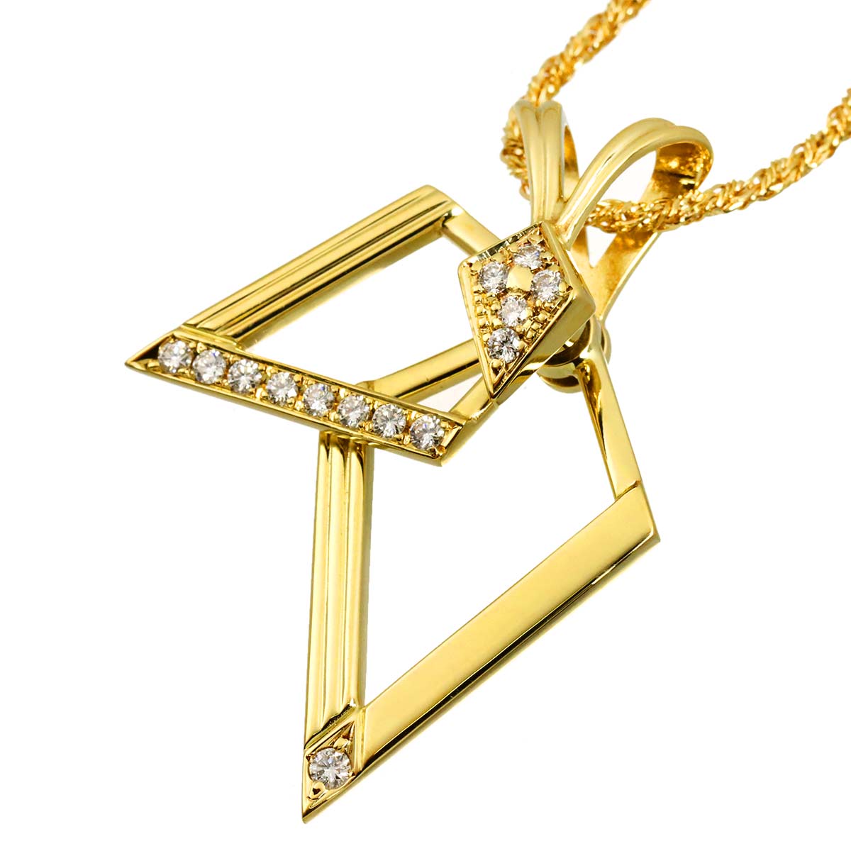 Diamond Swing Necklace 18K Yellow Gold 750