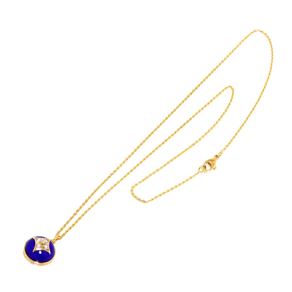 PandanTiff Blossom Lapis Lazuli Diamond Necklace 18K YG
