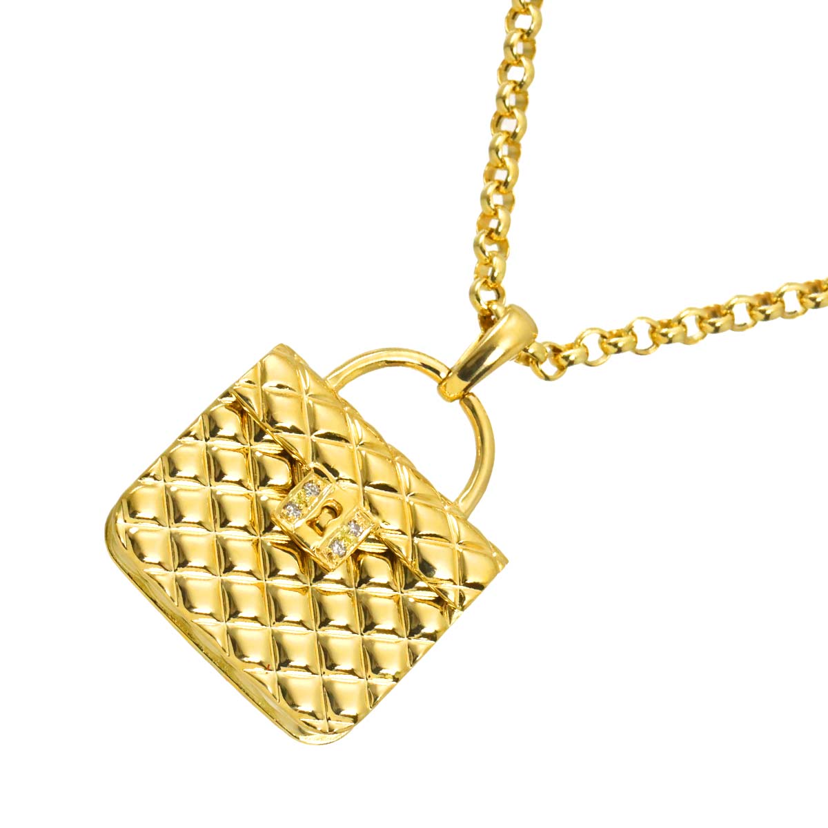 Diamond 0.02ct Necklace 18K YG Yellow Gold 750