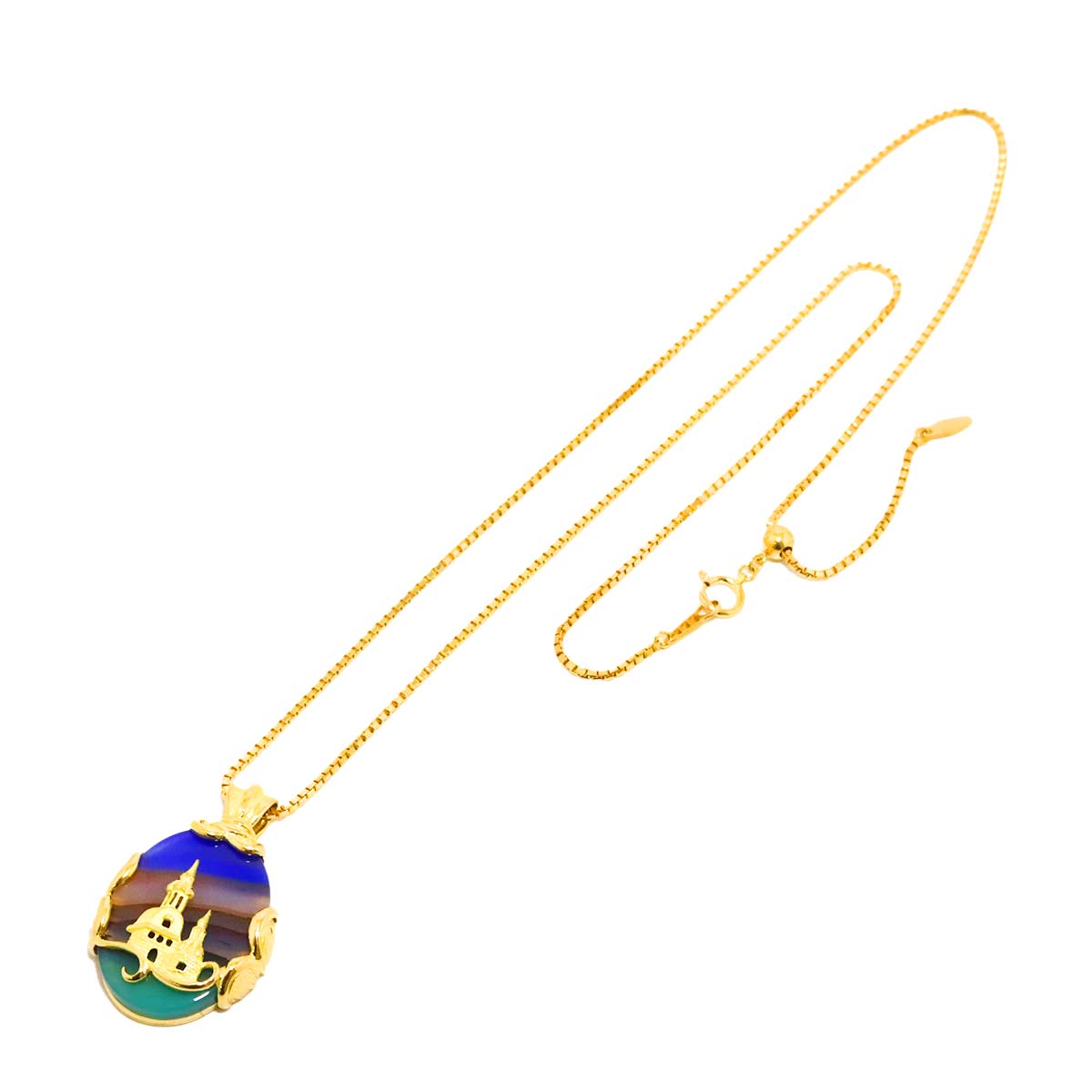 Agate Necklace 18K YG Yellow Gold 750