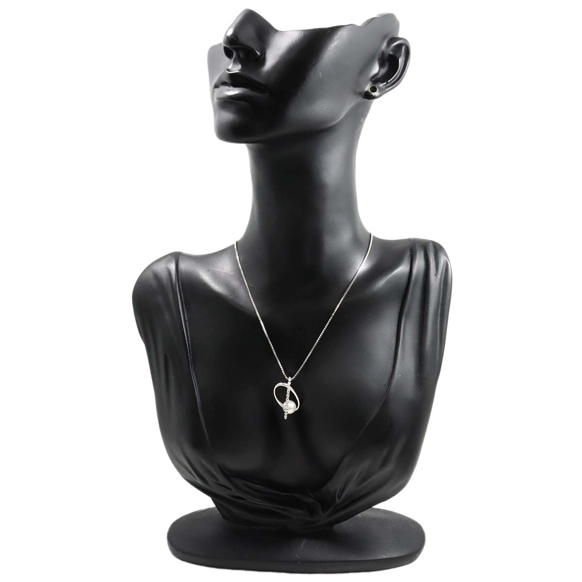 Akoya Pearl 7.6mm Diamond Necklace 18K WG 750