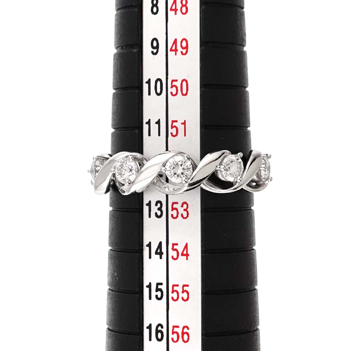 Diamond 0.43ct Ring 18K White Gold 750 Size6(US)