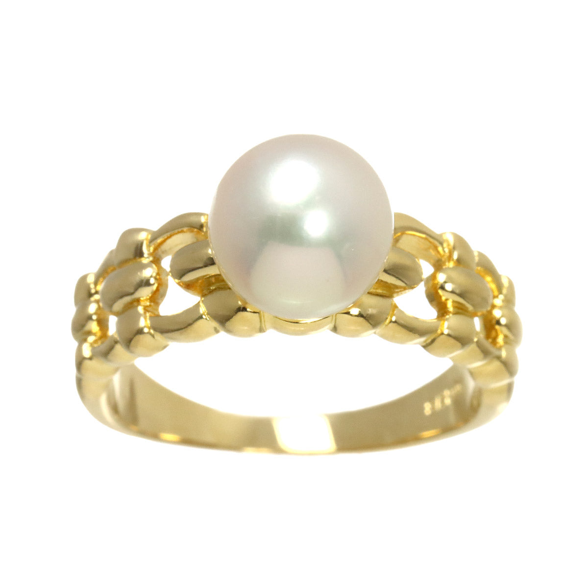 Akoya Pearl 8.0mm Ring 18K YG 750 Size5.5-5.75(US)