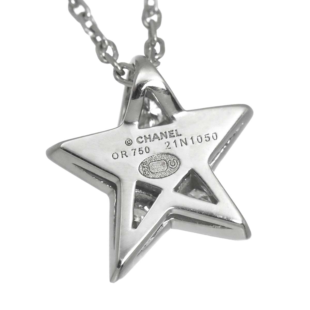 Comet Diamond Necklace SM 18K White Gold 750