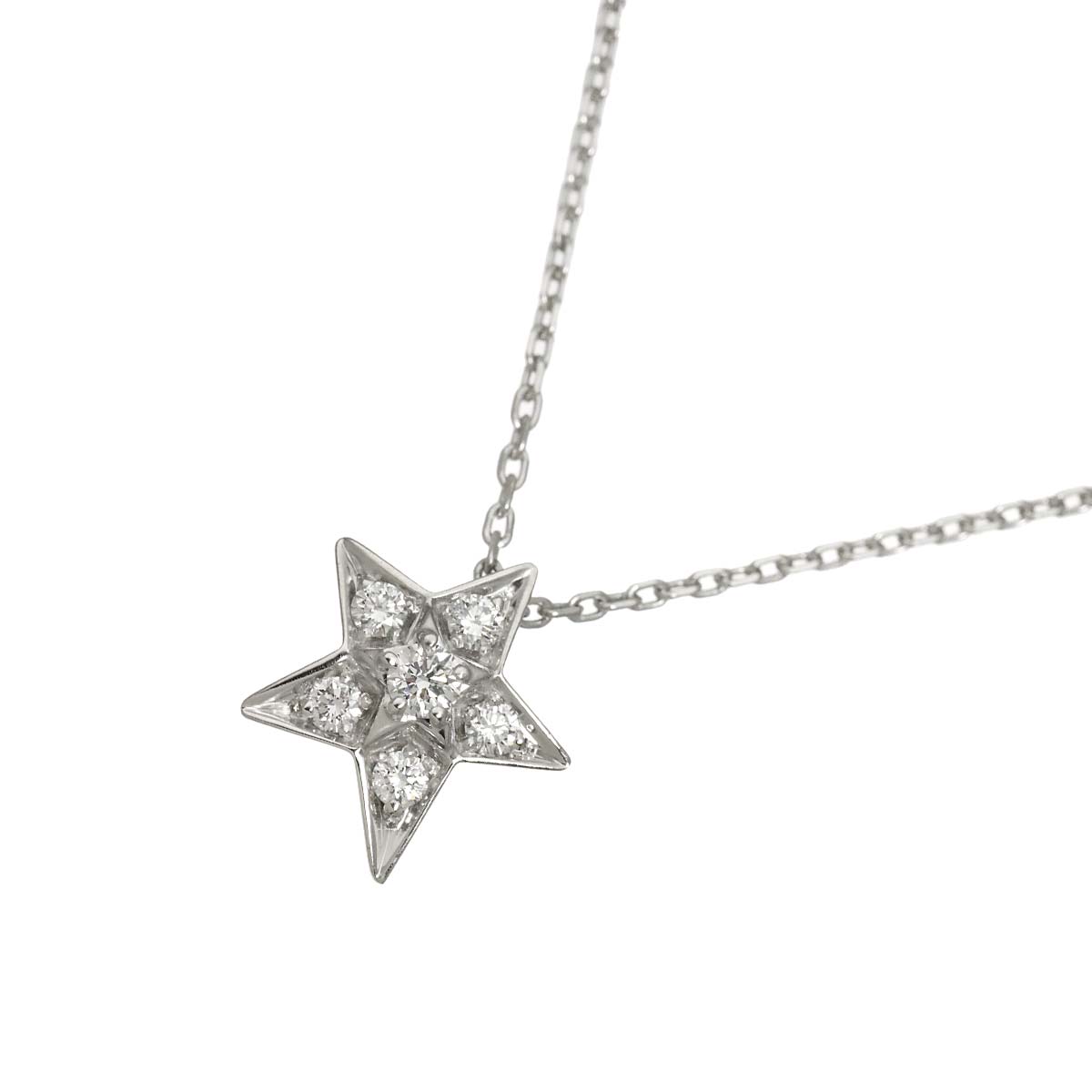 Comet Diamond Necklace SM 18K White Gold 750