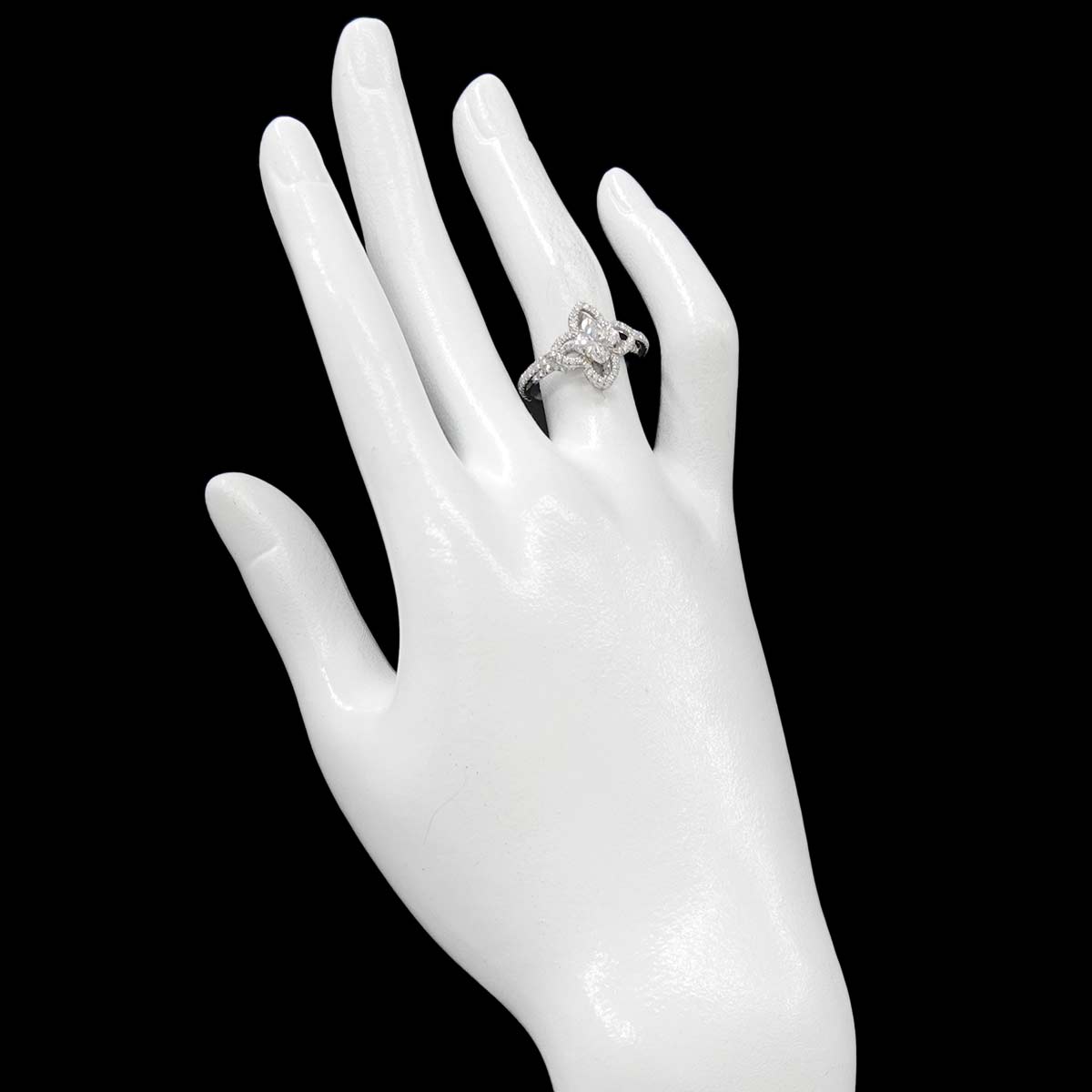 Diamond Flower Ring Pt Platinum size52 6(US)