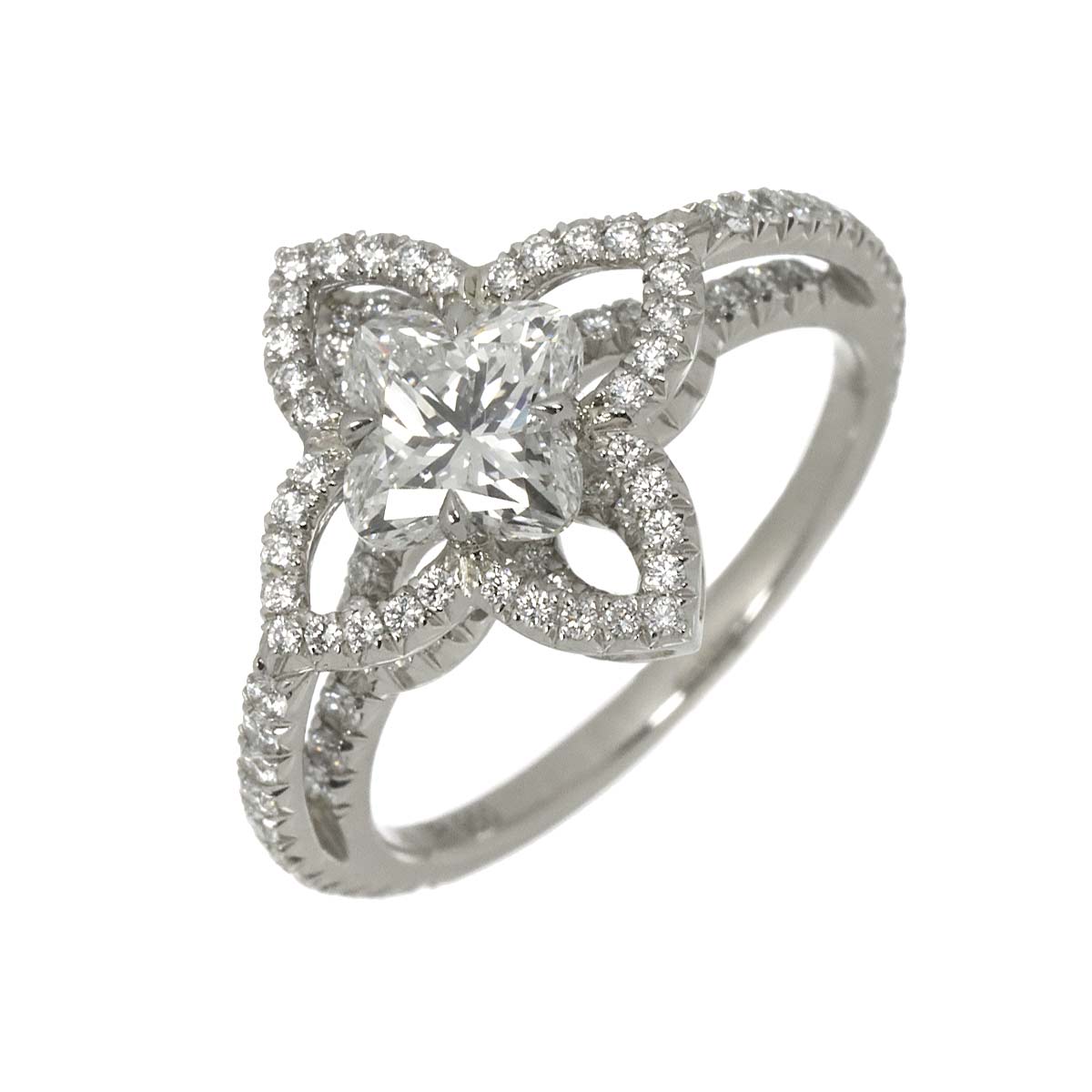 Diamond Flower Ring Pt Platinum size52 6(US)