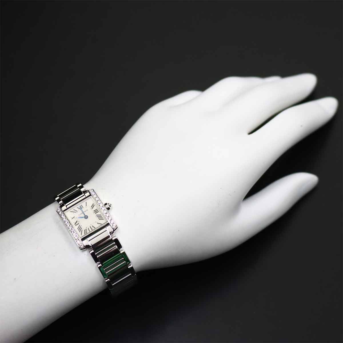 Tank Francaise SM WE1002S3 Diamond 750 WG Cream Dial Ladies