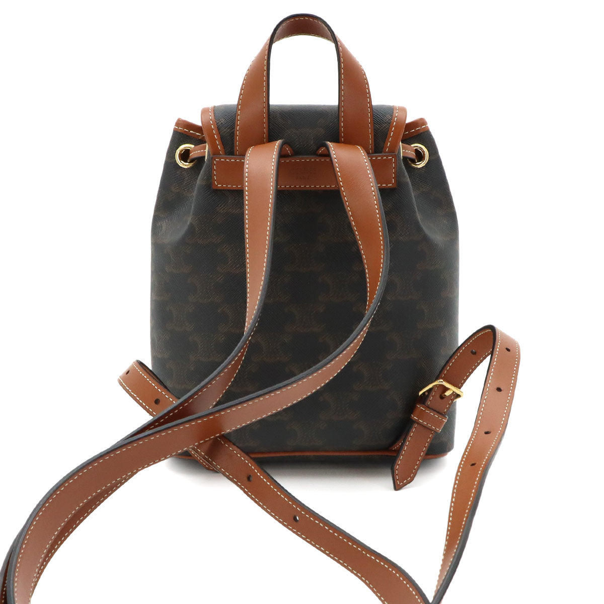 Triomphe Mini Folco Backpack PVC Leather Tan 197662